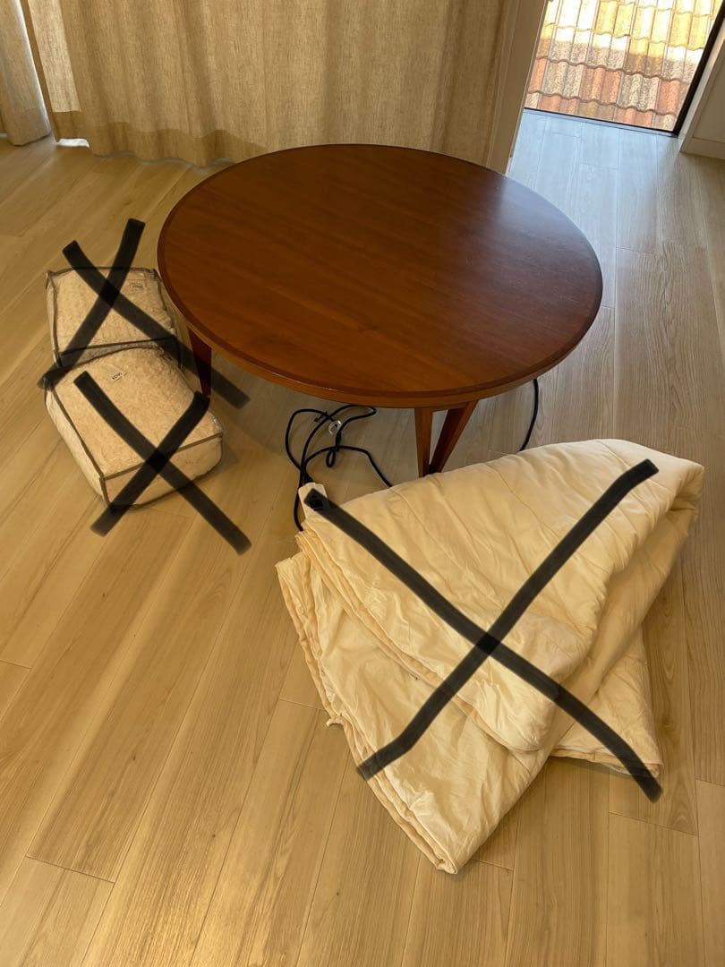 アクタス アクタス リビングテーブル こたつ ウォルナット 120 セット