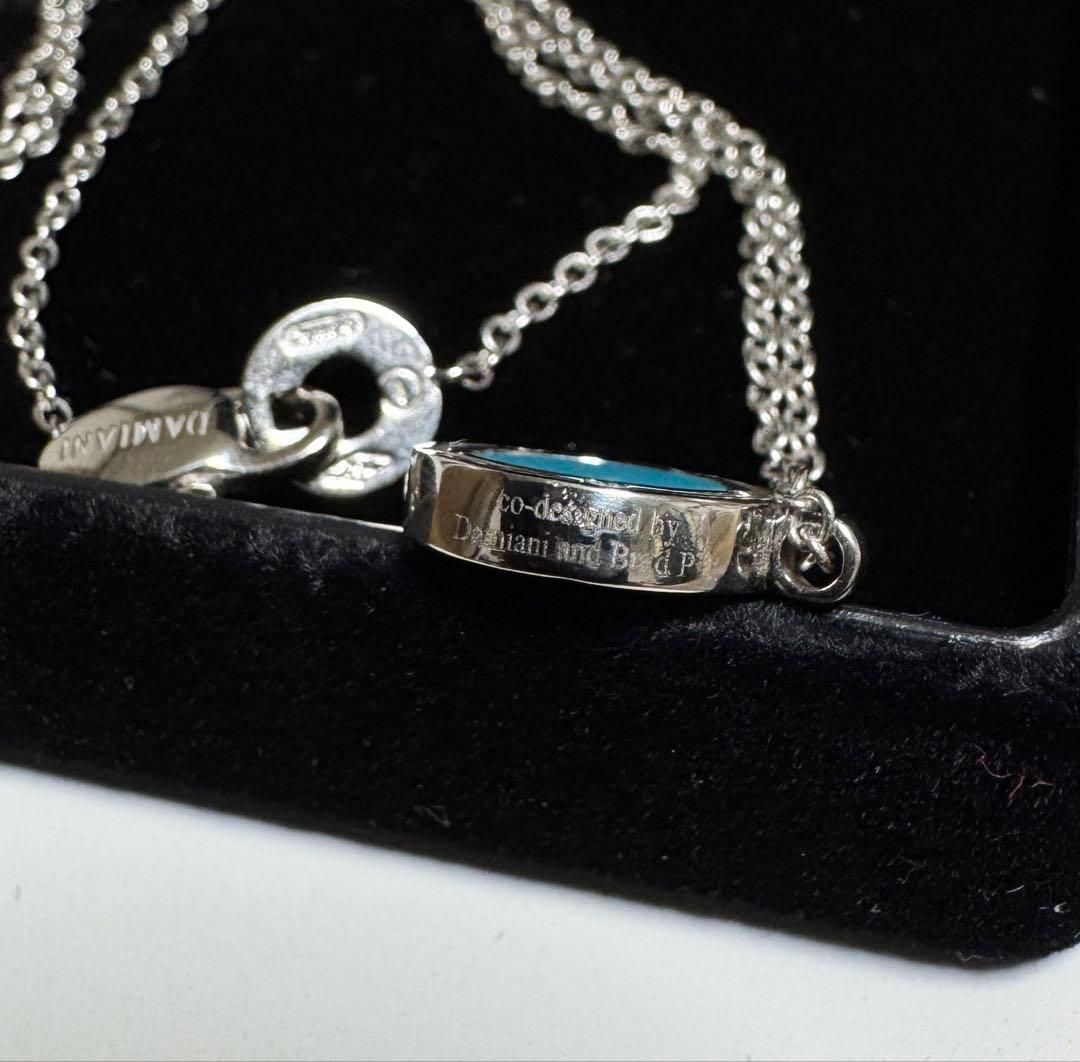 DAMIANI ターコイズ Dサイド ネックレス ダイヤ ホワイトゴールド