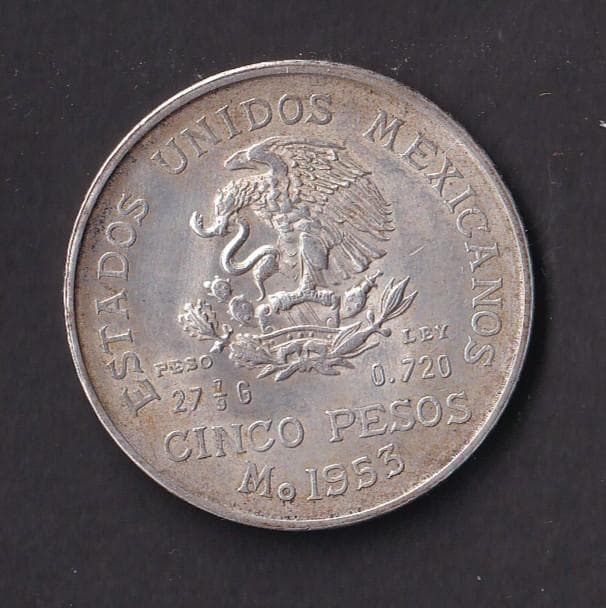 メキシコ 5ペソ大型銀貨 イダルゴ 1953年 - メルカリ