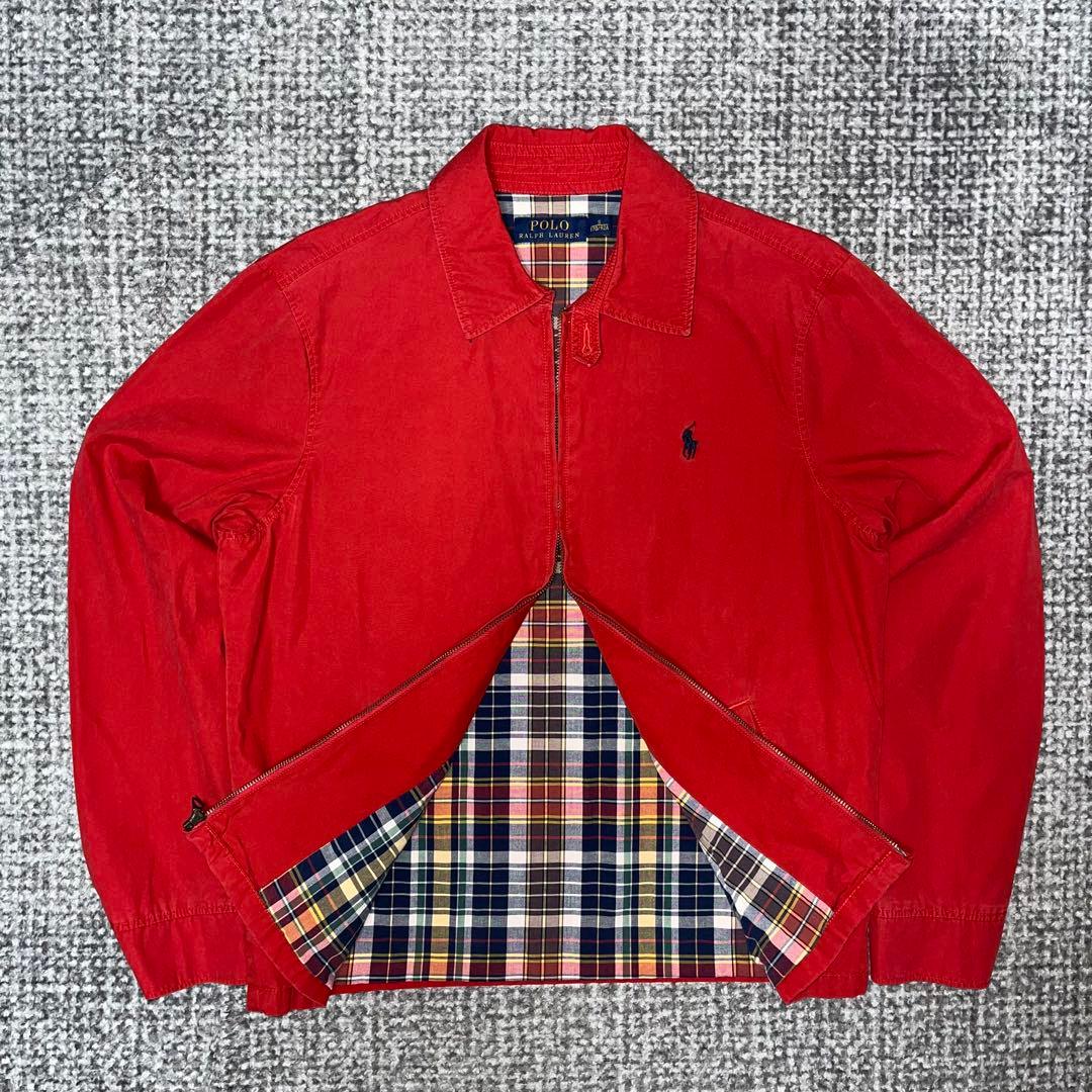 希少 赤 Polo Ralph Lauren スイングトップ 裏地 チェック Polo by Ralph Lauren ポロラルフローレン スイングトップ 裏地