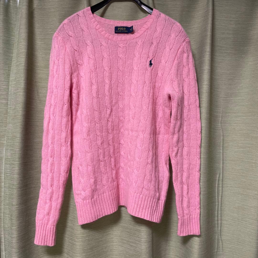 Polo Ralph Lauren ピンク ケーブルニット M - メルカリ