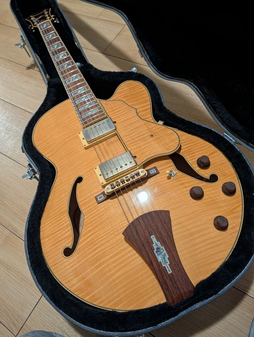 良品、フルアコギター、Ibanez AF105 NT パーツ一部交換