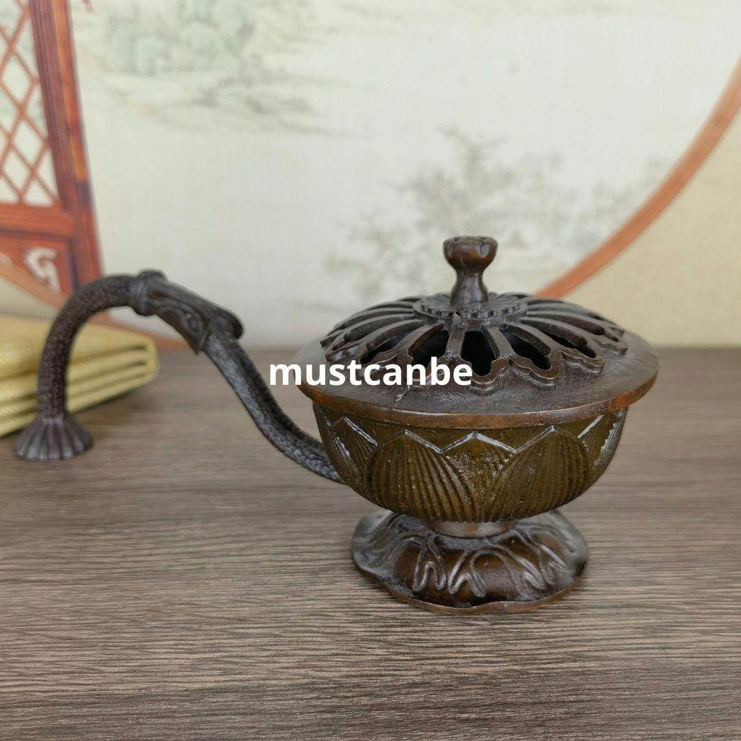 銅 細工 手を持ちます蓮華炉 盤香炉 香道具 薫香炉 工芸品