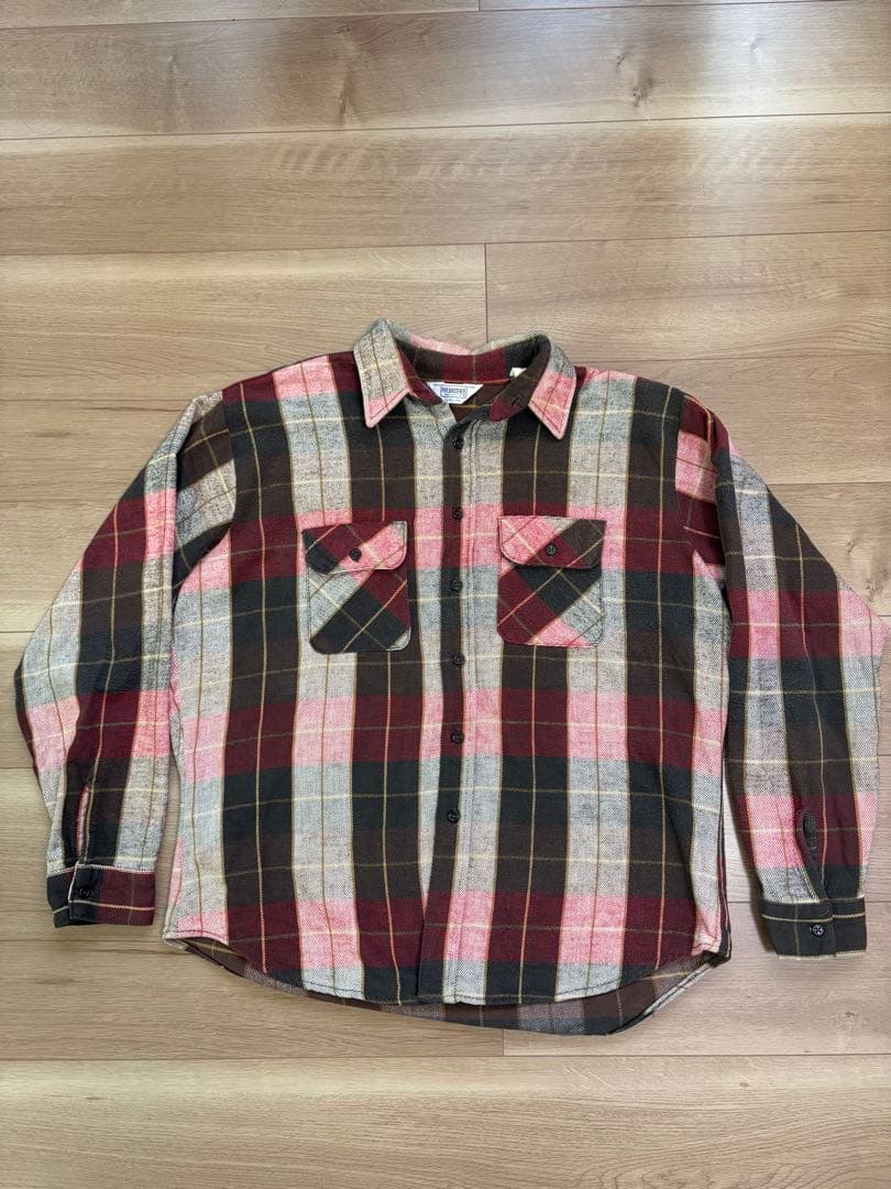 70s FIVE BROTHER ネルシャツ USA製 XL レアカラー 70s-80s USA製 FIVE BROTHER ネルシャツ XL | 赤系ベース 長袖シャツ
