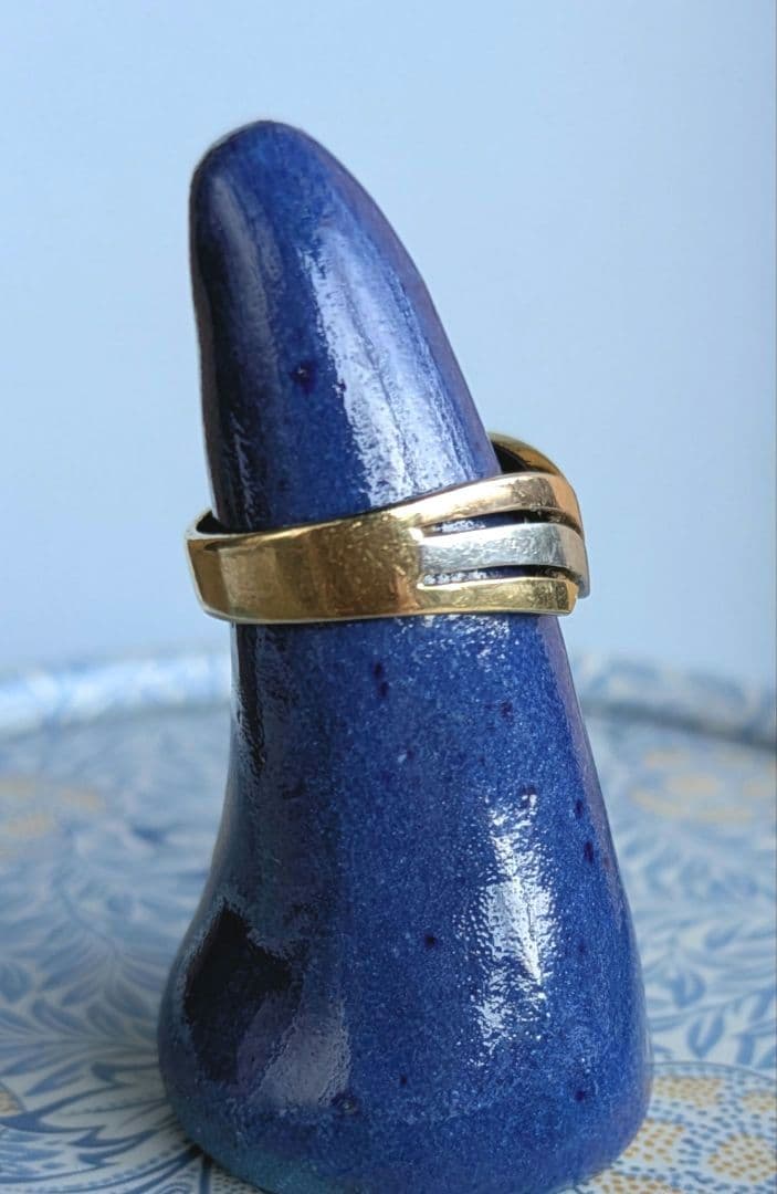 k18 pt900 デザイン リング １２号 4.1g