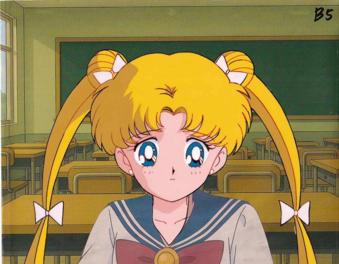 美少女戦士セーラームーン セル画（原画付） 月野うさぎ 顔アップ