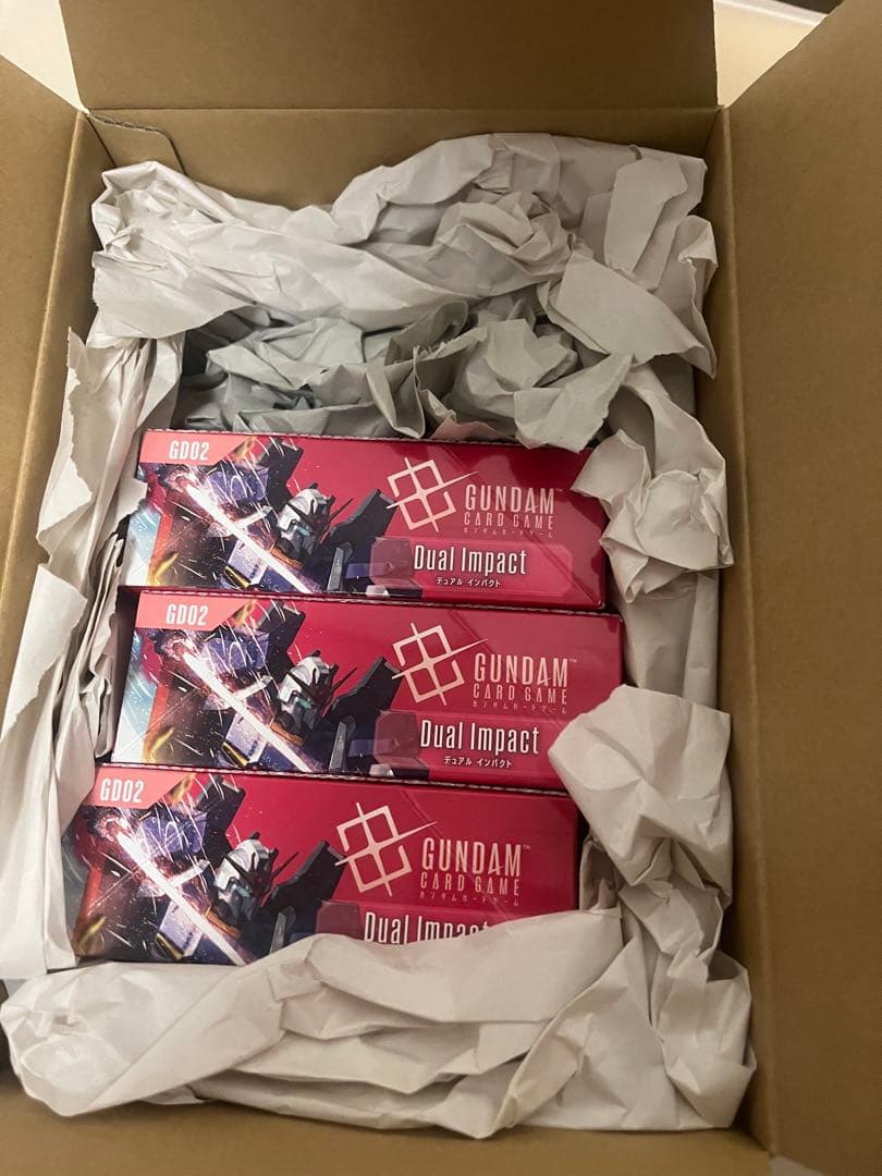ガンダムカードゲーム　dual impact 3box 新品未開封　テープ付き Amazon.com: BANDAI Gundam Card Game Booster Pack, Dual Impact