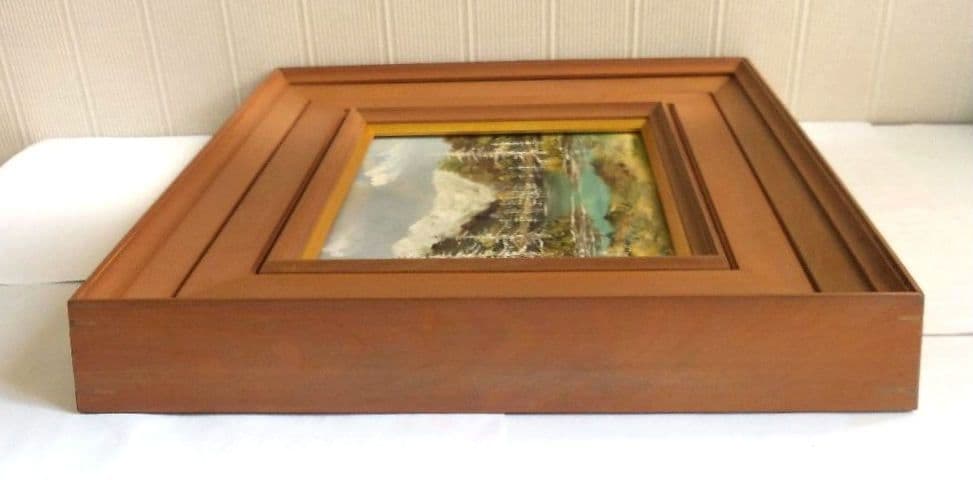 油絵　上高地　大正池　坂井保蔵（？）　油彩画