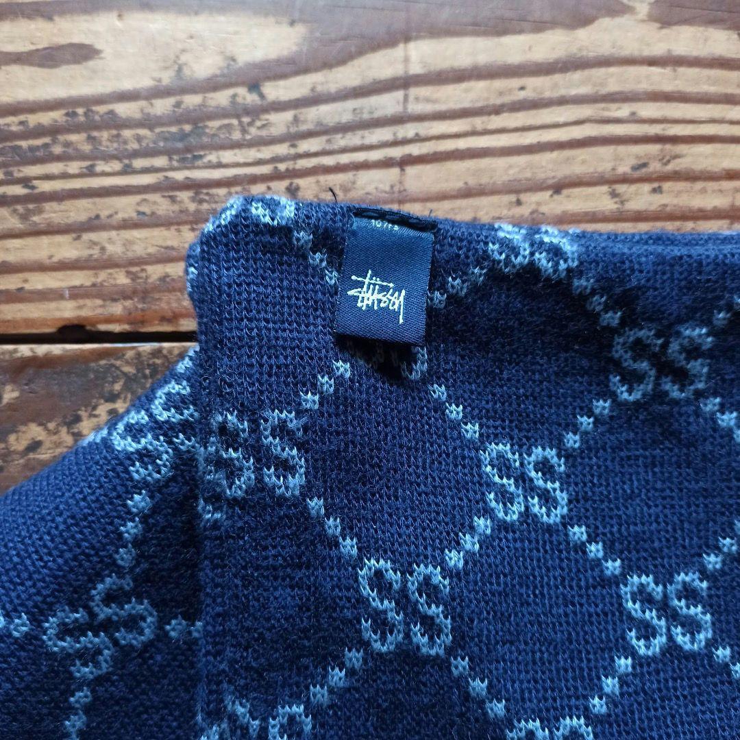 STUSSY logo/monogram MUFFLER navy