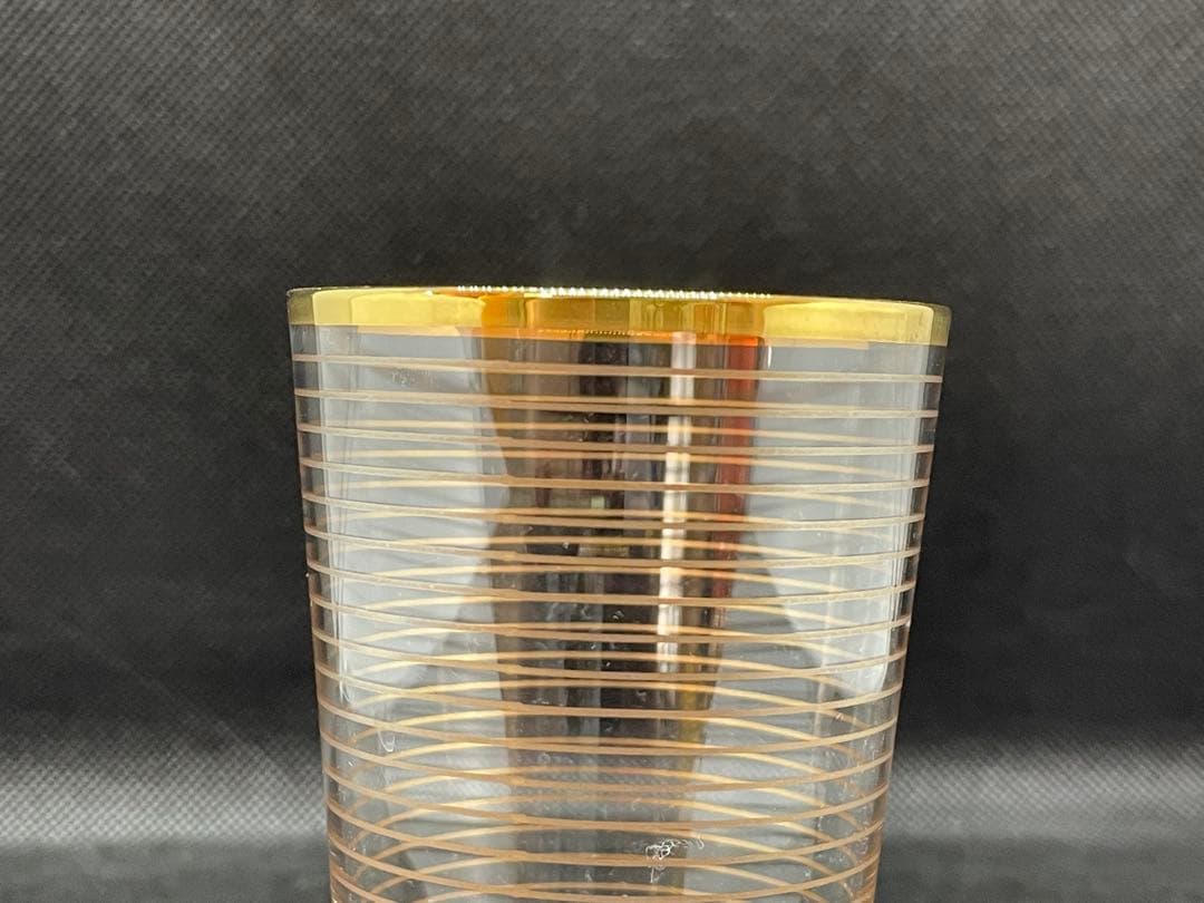 洋食器】オールドバカラ風 金線ガラスコップ