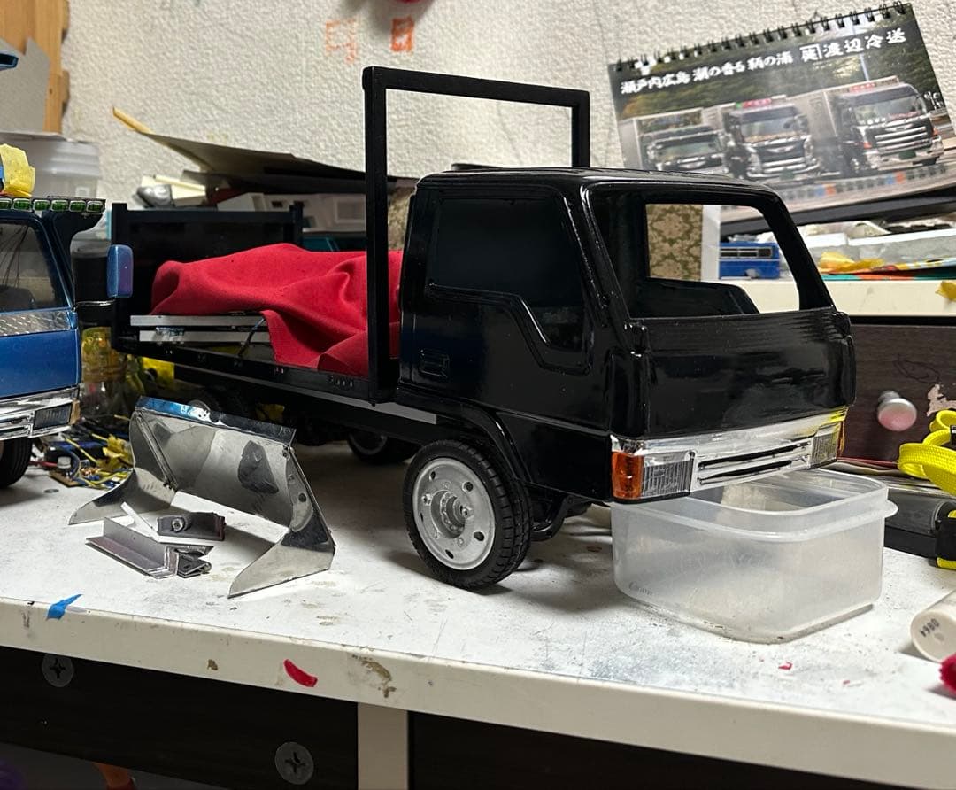 ２トン　ムネトラ　キャンター　1/14 デコトラ　制作途中　架装要望可 2トン ムネトラ キャンター 1/14 デコトラ 制作途中 架装要望可