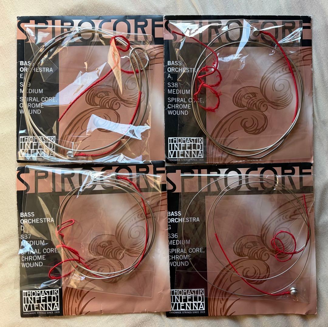 中古Spirocore Bass MediumコントラバスE弦、A弦、D弦、E弦 Amazon | SPIROCORE スピロコア コントラバス弦セット 3/4サイズ