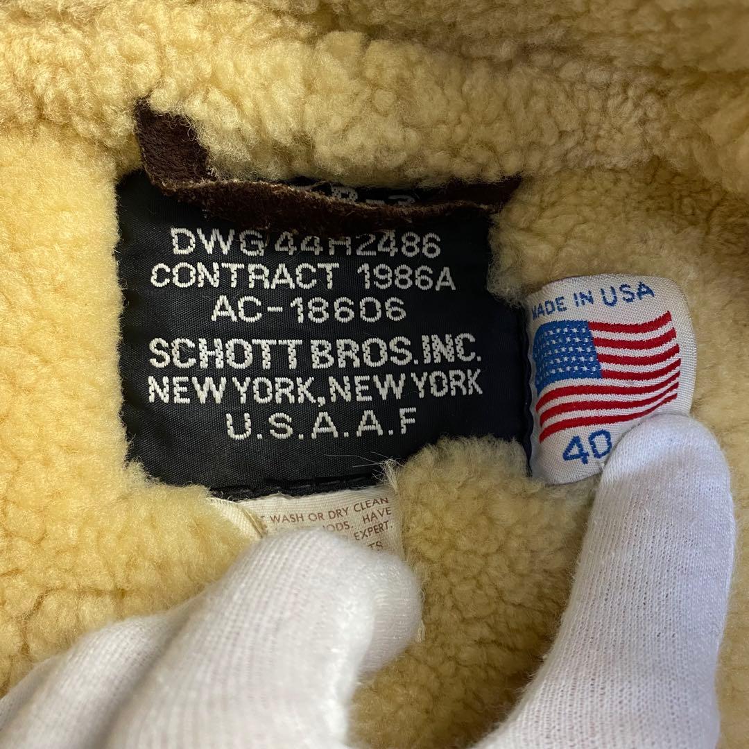 schottショット B-3 フライトジャケット 40 リアルムートン 羊革
