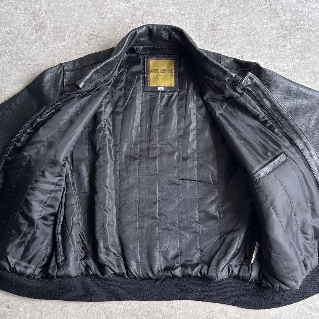 90's□KNOX ARMORY【XL】レザー A-2 フライトジャケット 黒 - メルカリ