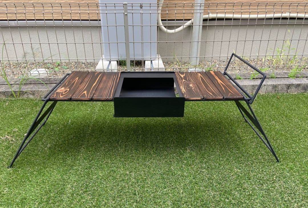 アイアンテーブル　ワイルドアウトドア製　タフ丸　収納ケース付き 楽天市場】☆WILD OUTDOOR☆ワイルドアウトドア☆タフまるアイアン