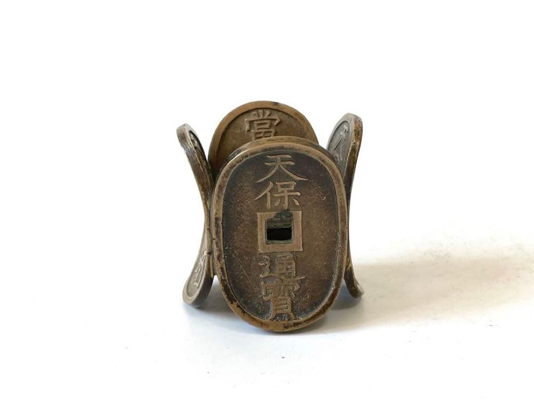 骨董　アンティーク　塩津親次　天保通宝　蓋置　寛永通宝　茶道具　共箱　嘯月堂 骨董 アンティーク 塩津親次 天保通宝 蓋置 寛永通宝 茶道具 共箱 嘯月