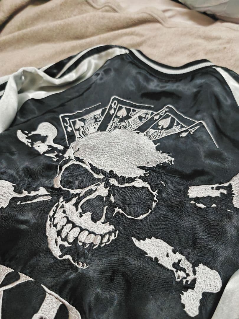 JKPD 美品 日本 限定2面用 スカジャン スカル 100%silk - メルカリ
