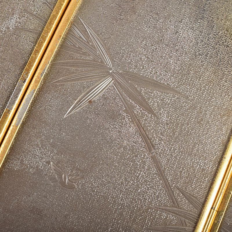 中国 古七宝琺瑯彩 花鳥文 卓上屏風 硯屏 M R8490 - メルカリ