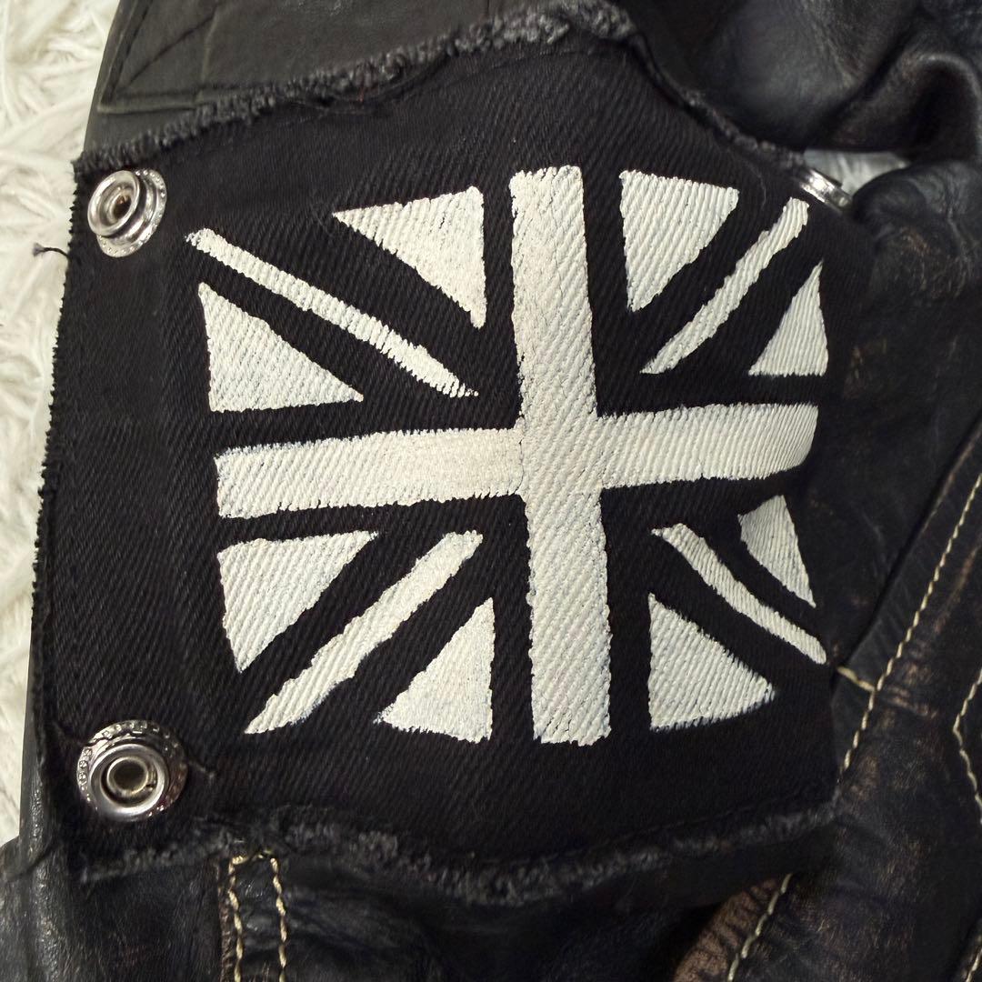 極美品 DIESEL 2000s Y2K スタッズ ライダース レザージャケット
