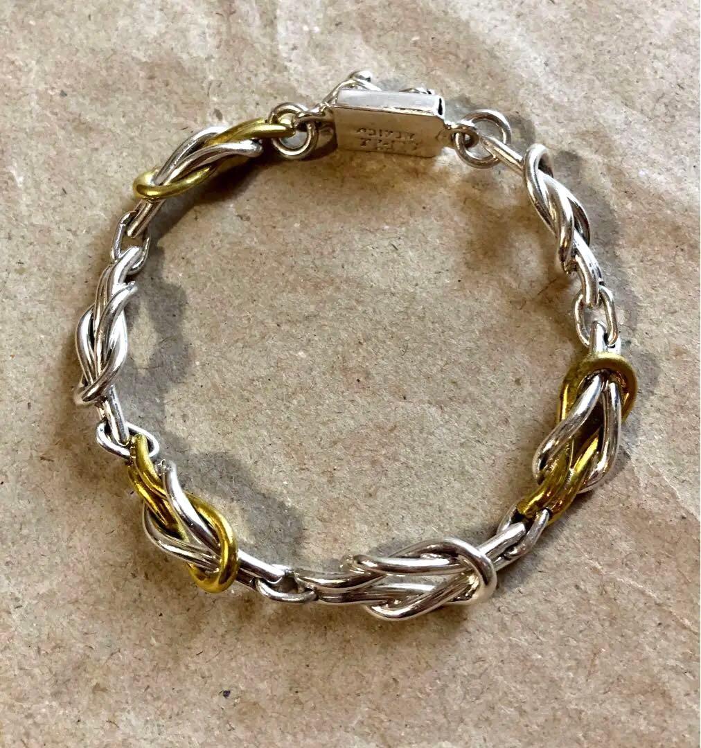 メキシコ製 old vintage 925 ノットリンク ブレスレット メキシコ製 taxco ヴィンテージ ダブルノットリンクブレスレット 925