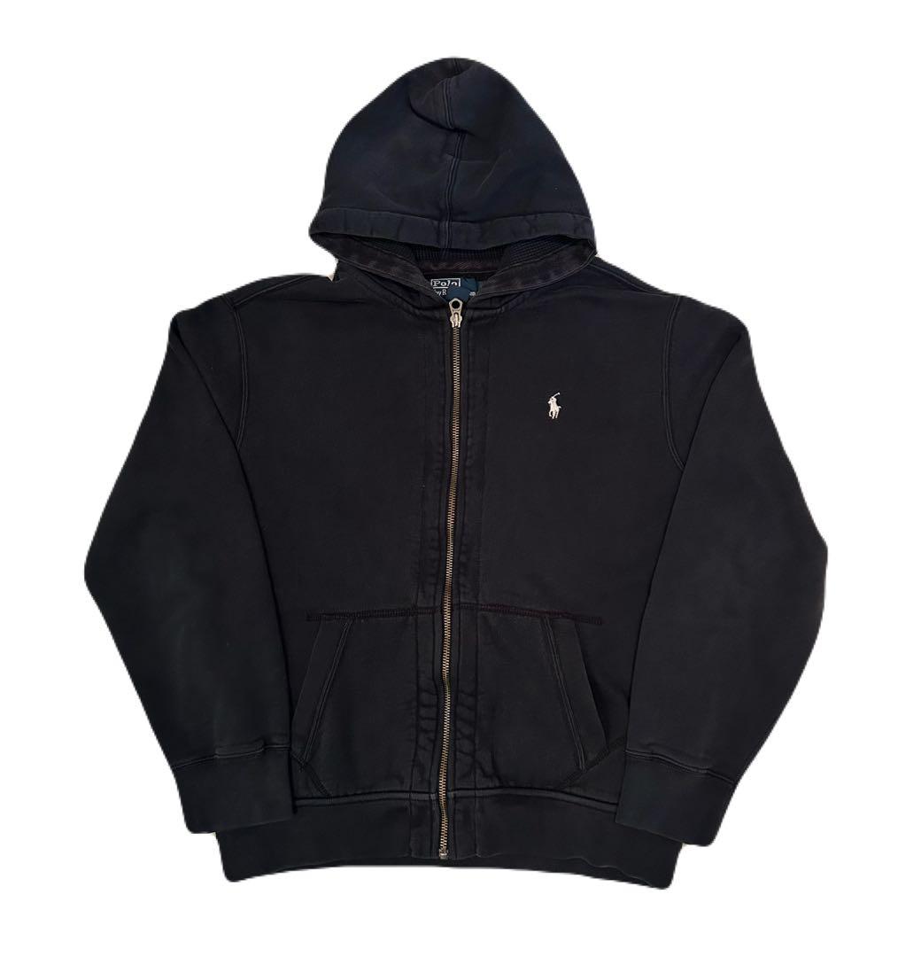 90s Polo by Ralph Lauren ブラック ジップパーカー - メルカリ