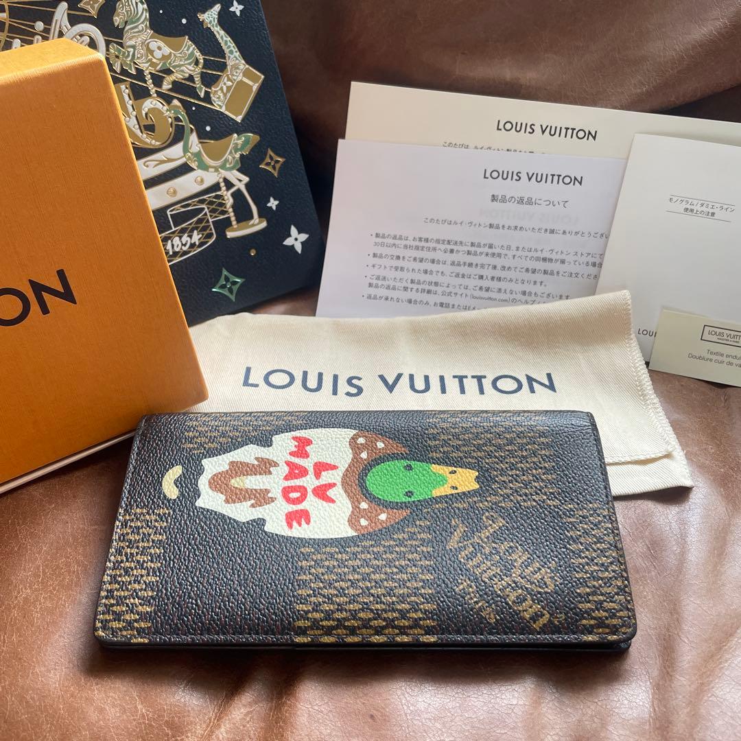 美品 ルイヴィトン NIGO コラボ ダミエ 長財布 ダック ヒューマン