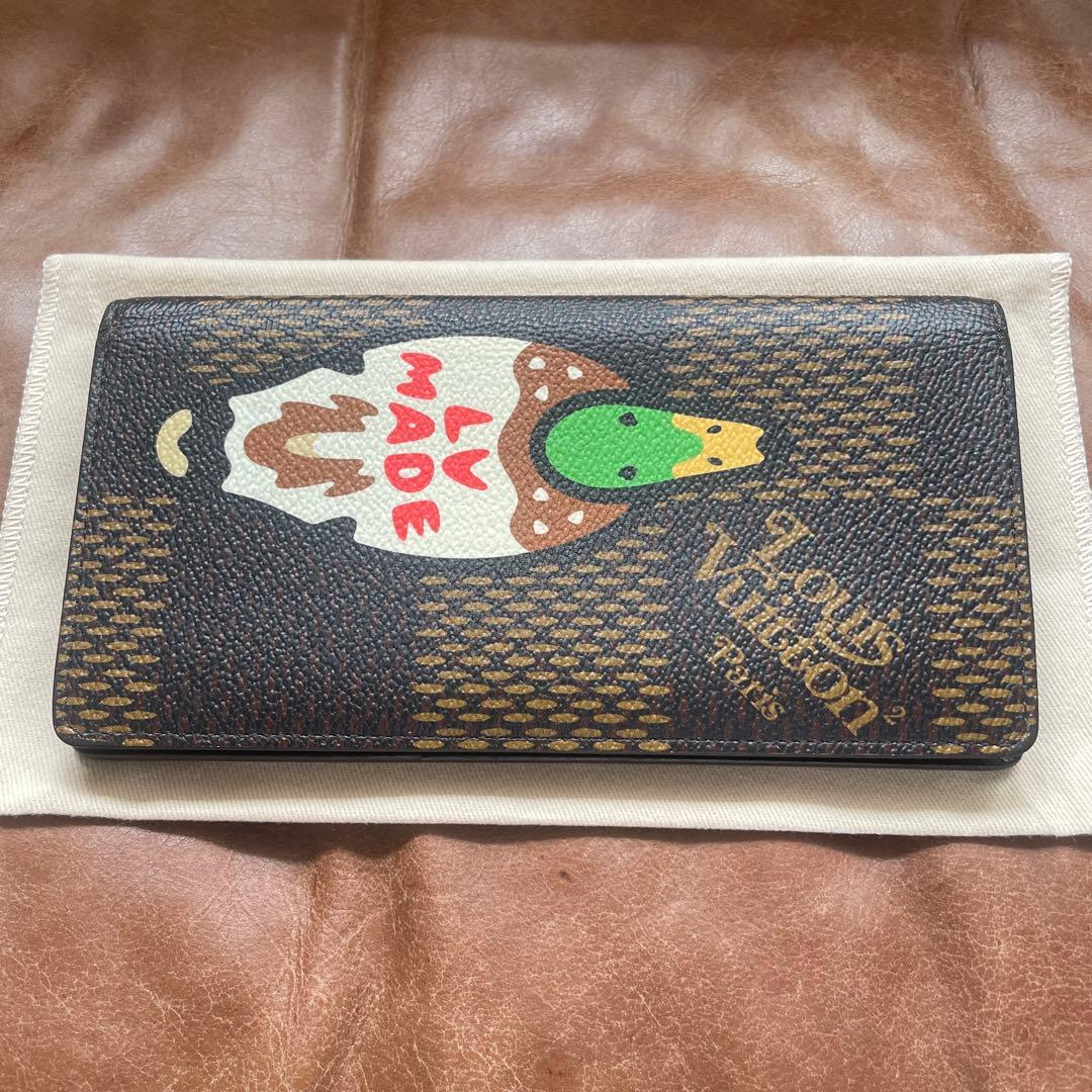 美品 ルイヴィトン NIGO コラボ ダミエ 長財布 ダック ヒューマン
