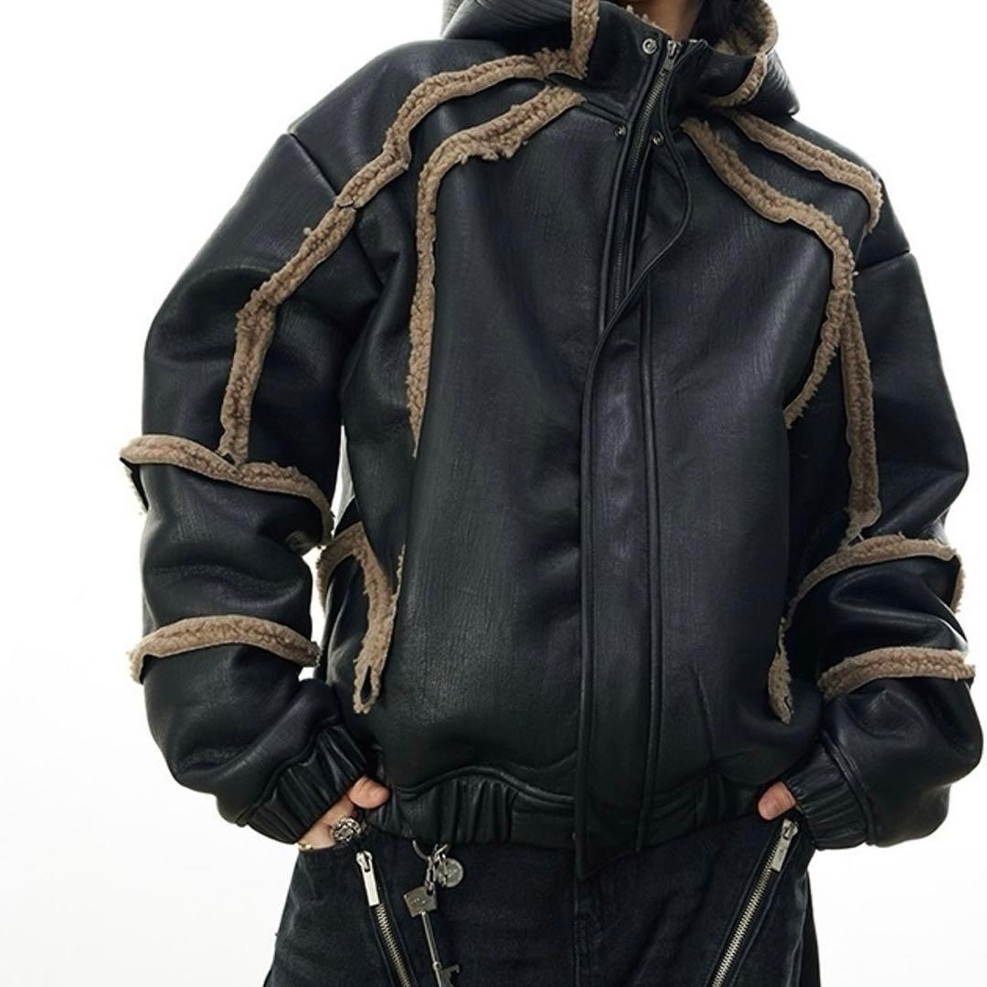 地底人オンライン CROWORLD ラムフリース フーディー ジャケット L