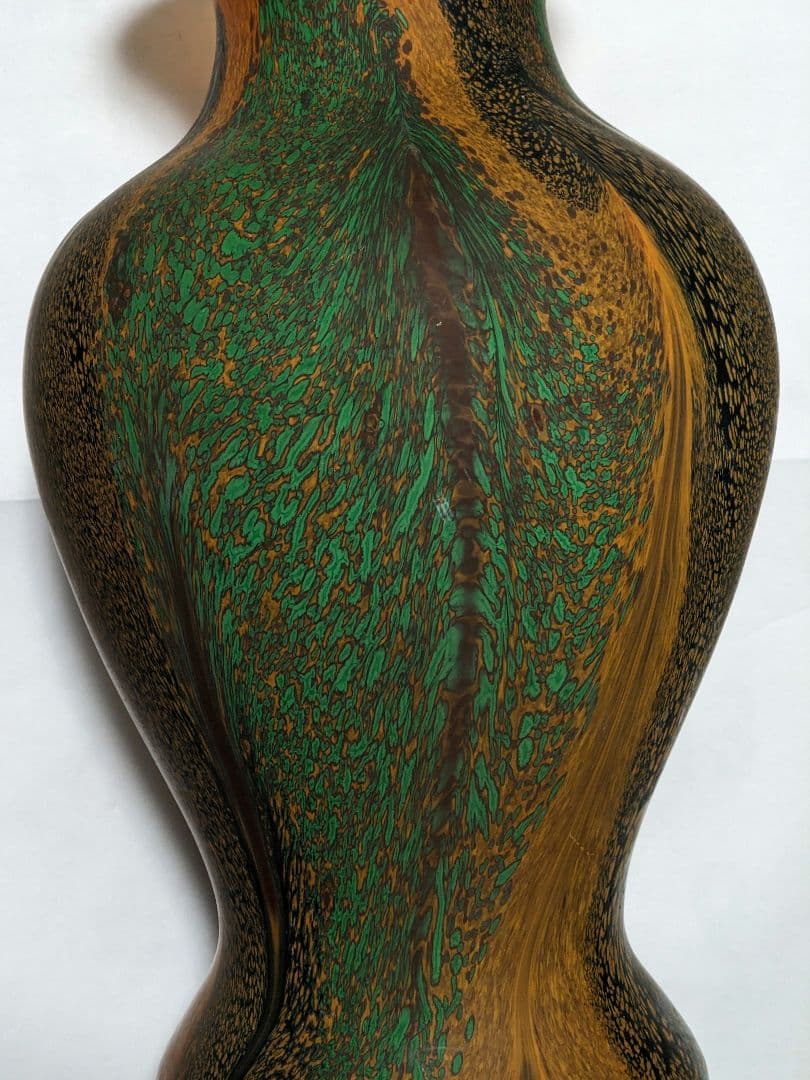 ♢岩田ガラス工芸家 岩田久利作 阿古陀形花瓶 花器 花活 美術品 骨董品