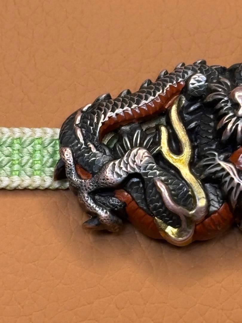 時代物 金工 彫金 龍の帯留め アンティーク 着物 紐付き 工芸 - メルカリ