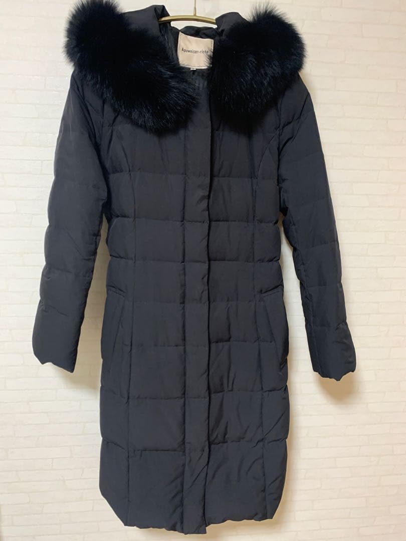 アプワイザーリッシェ ファー付きブラックダウンジャケット サイズ2 綺麗