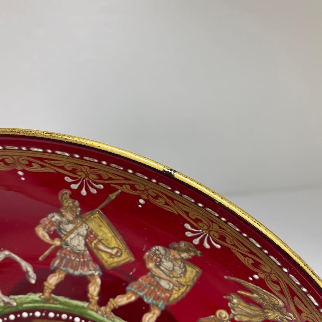 ムラーノ ベネチアングラス 人物金彩コンポート 直径25.8㎝東な7