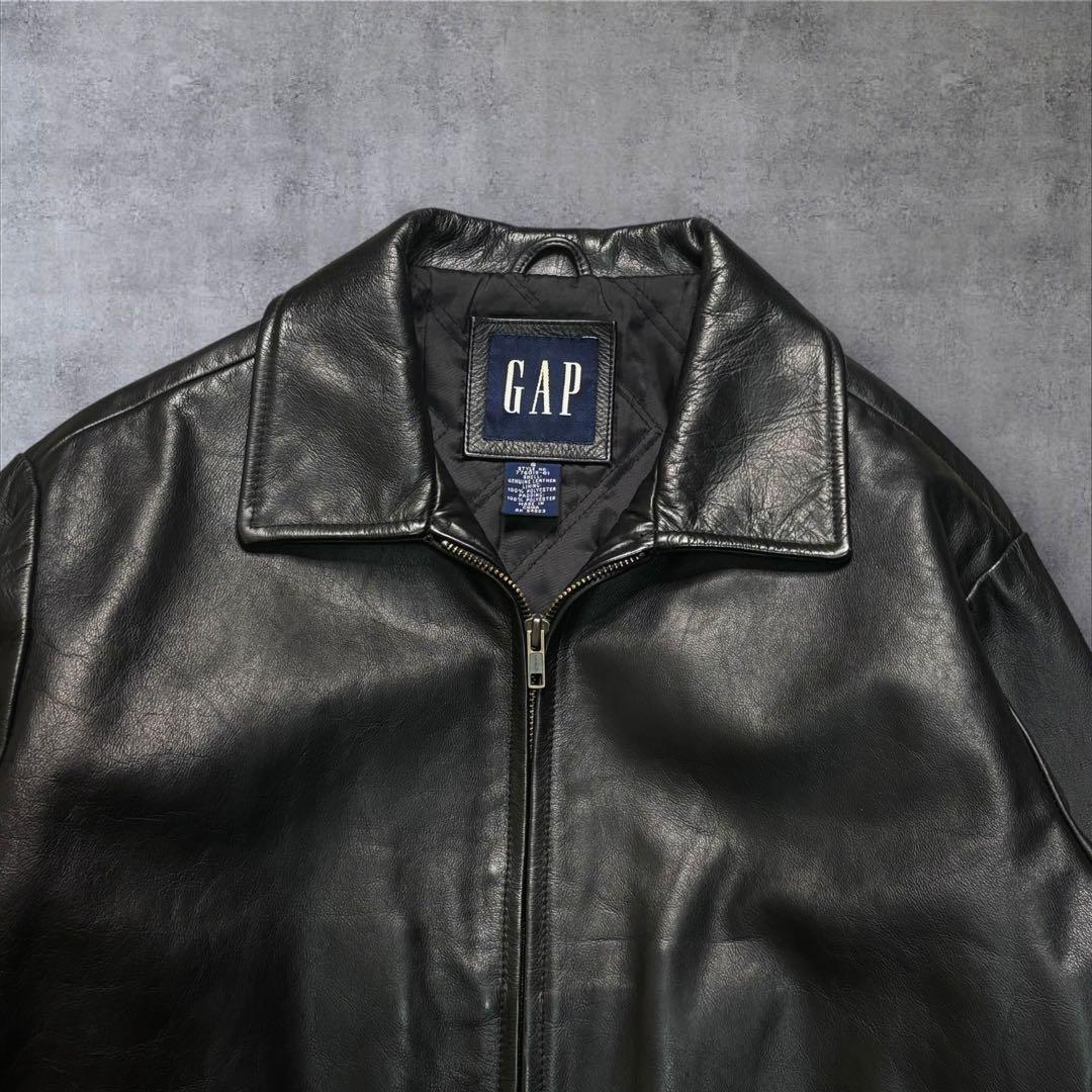 オールドギャップ レザージャケット S 紺タグ ブラック キルティング