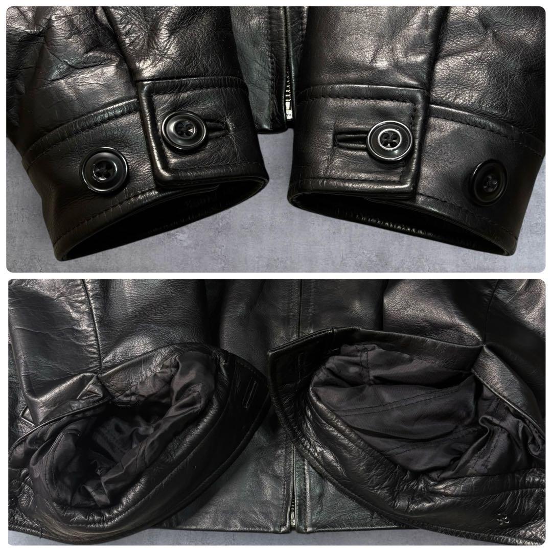 オールドギャップ レザージャケット S 紺タグ ブラック キルティング