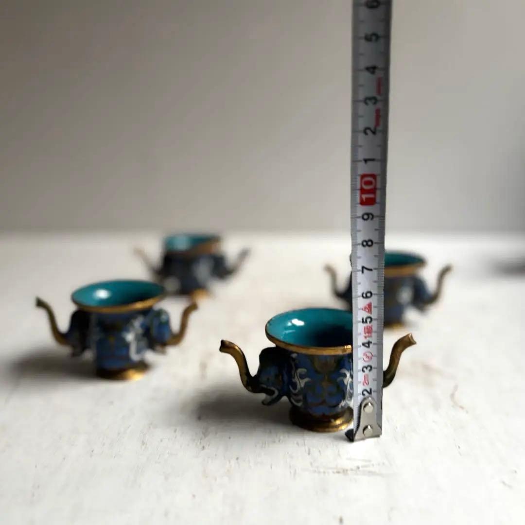 854 コレクション ヴィンテージ 七宝焼 ミニチュア 象のティーセット