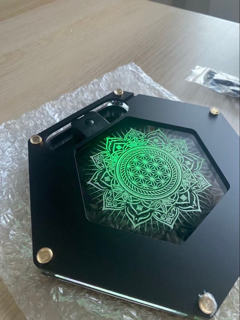 アサガラワークス ALBM :1.5 LEDコースター 麻柄 マットブラック