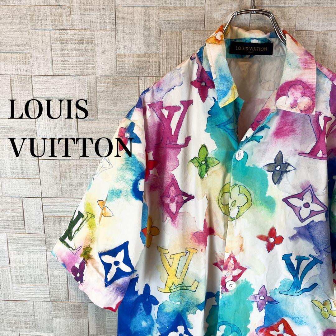 12084【近年モデル】ルイヴィトン モノグラム総柄シルクシャツ