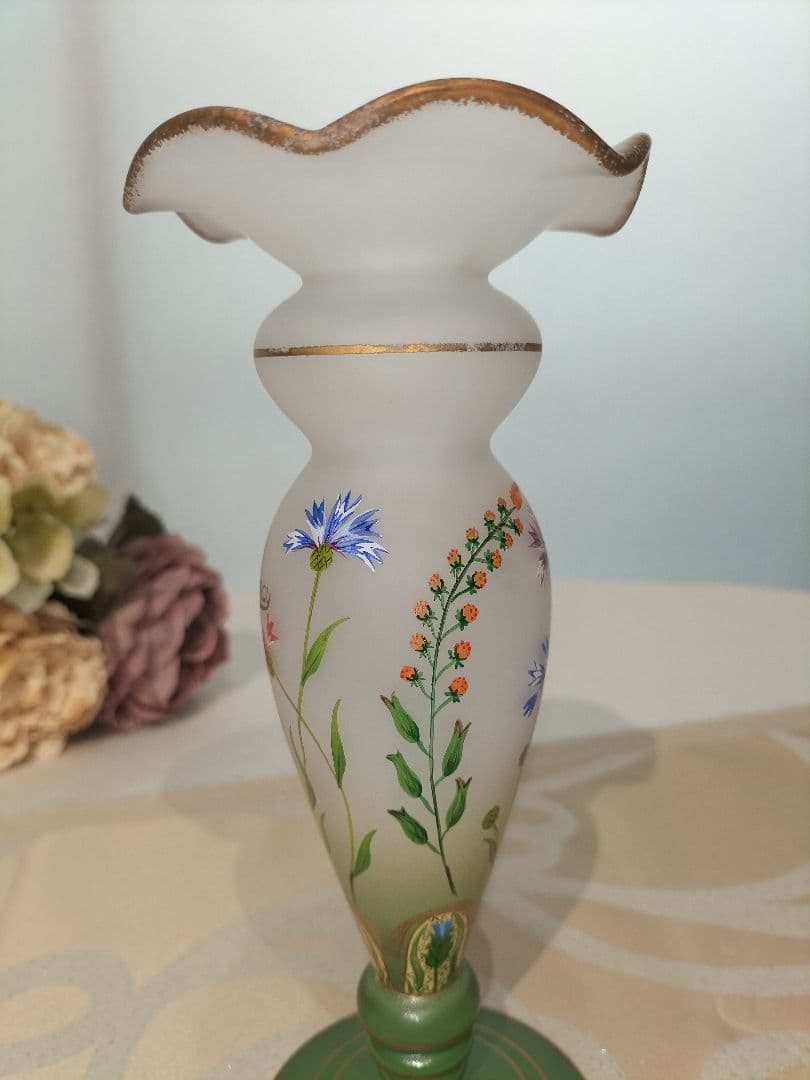 ベルナンシー 花瓶 花器 ドーム兄弟 植物 ガラス 金彩 フランス - メルカリ