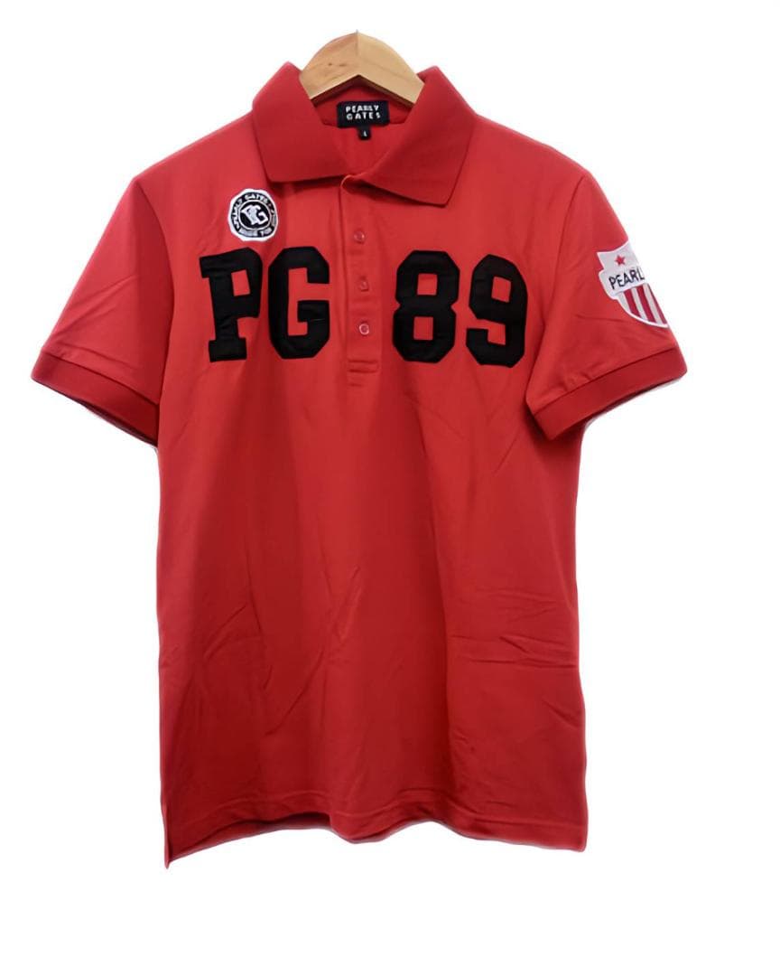 y*m様 PEARLY GATES PG 89 赤 ポロシャツ サイズ4 - メルカリ