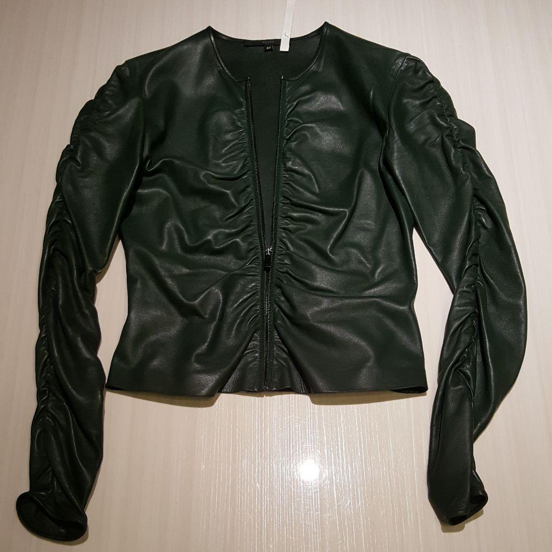 GUCCI レザージャケット Leather jacket with Horsebit detail in Rosso Ancora red | GUCCI® US