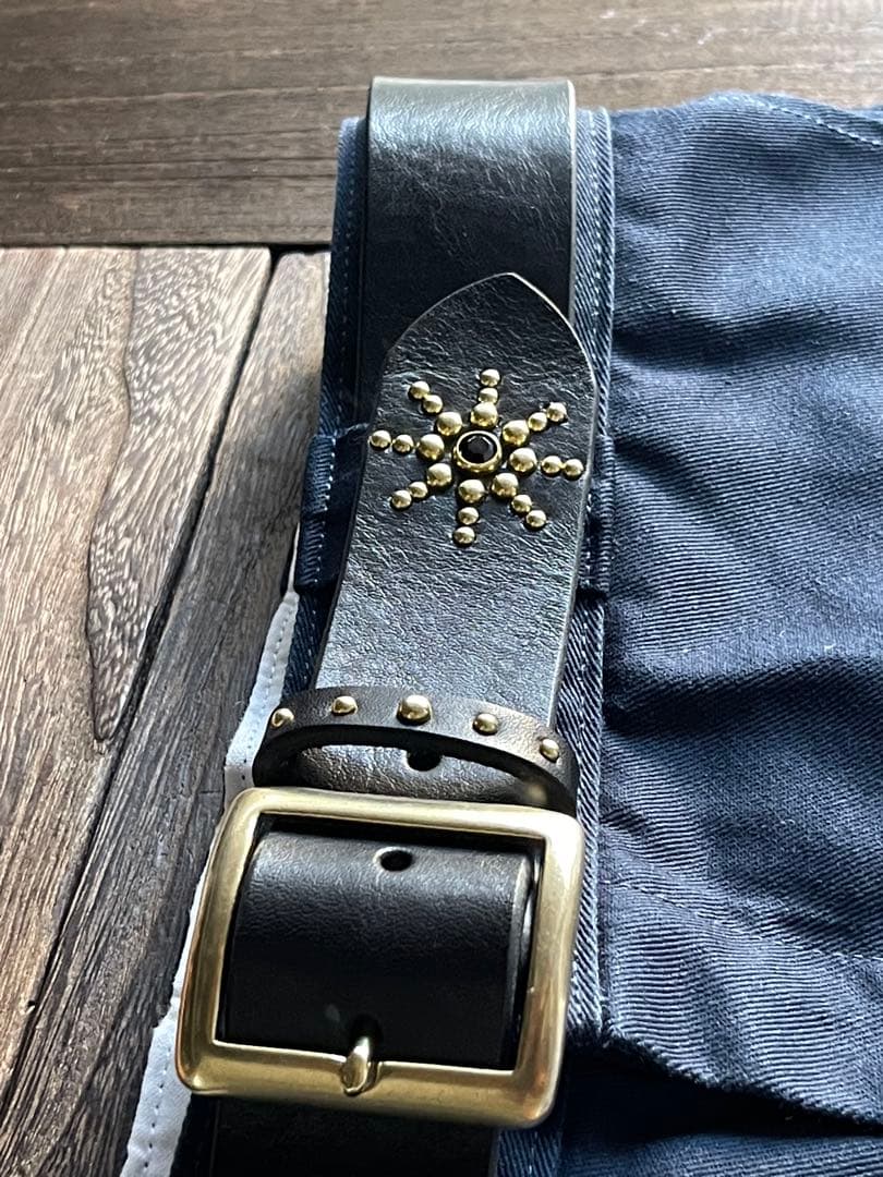 ディッキーズ874専用スタッズギャリソンベルト ミッスーリ真鍮HTC