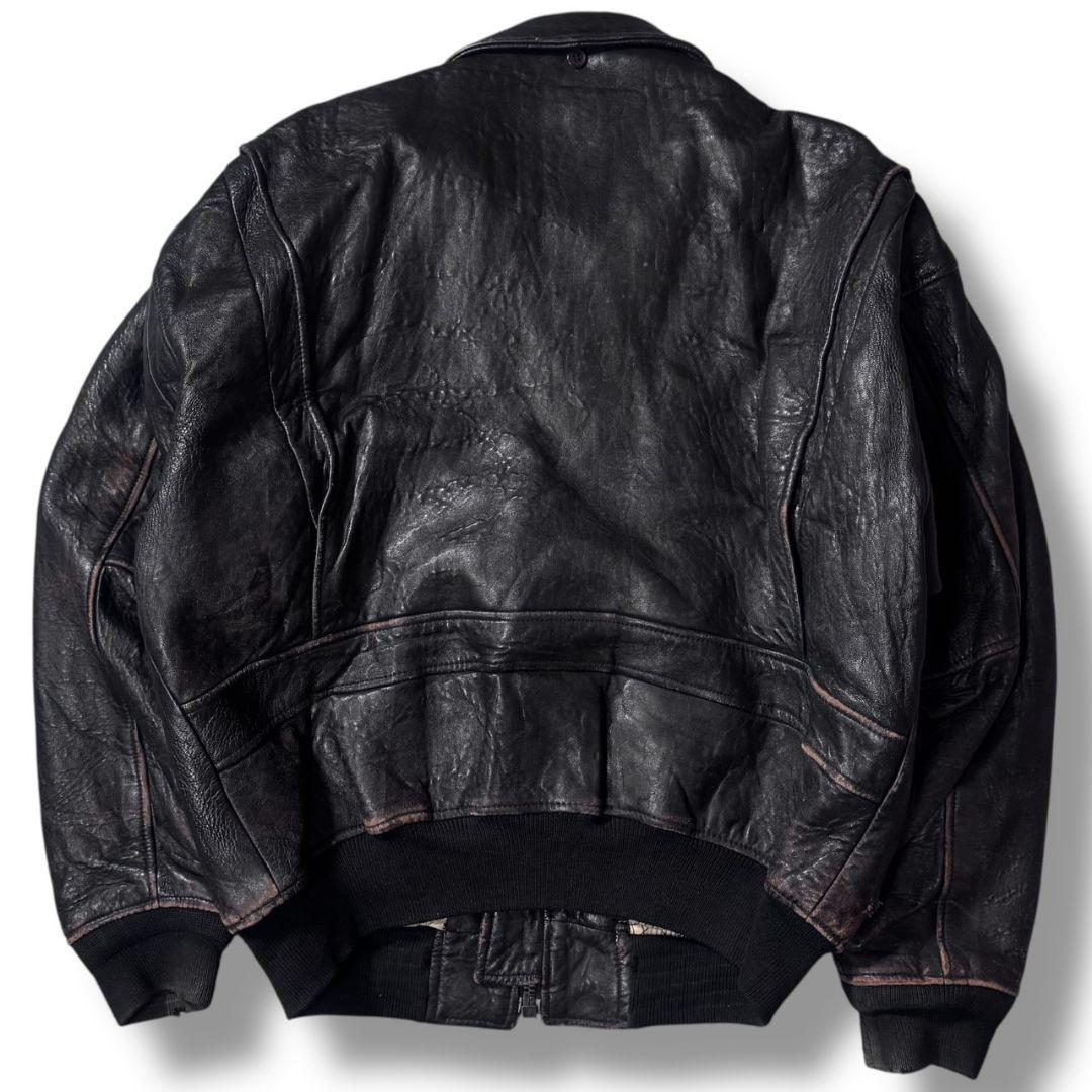 AVIREX G-1 A-2 レザーフライトジャケット 黒 本革 7823 - メルカリ