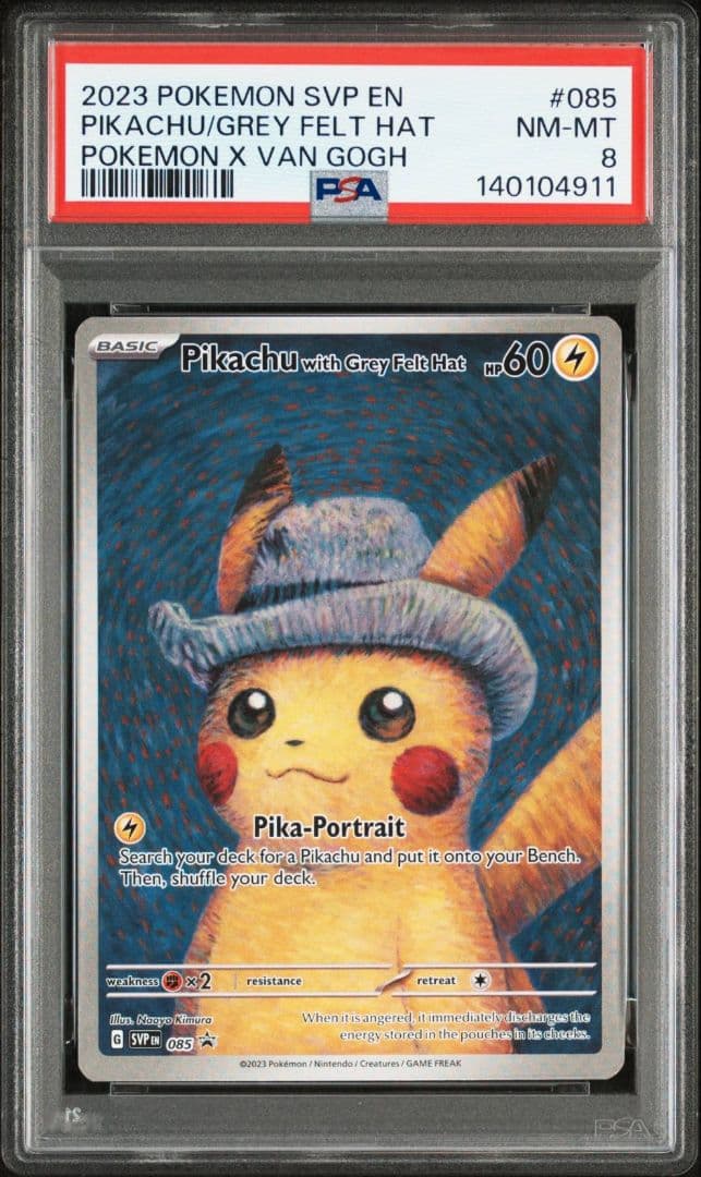 ゴッホピカチュウ　PSA8 PSA8鑑定済〕Pikachu with Grey Felt Hat(ゴッホピカチュウ)【P】{085