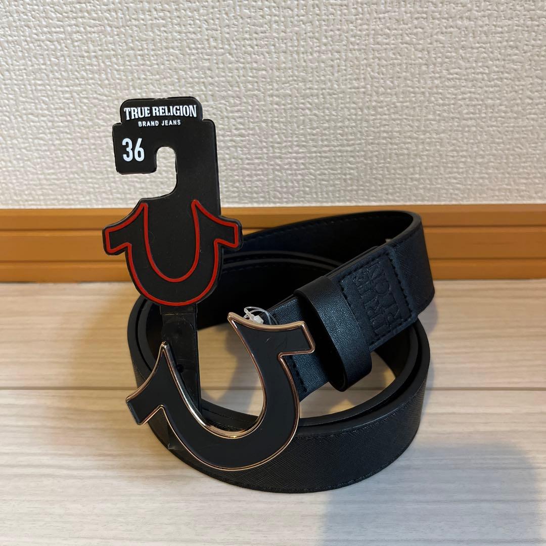 新品タグ付き】トゥルーレリジョン ベルト 黒 36 - メルカリ