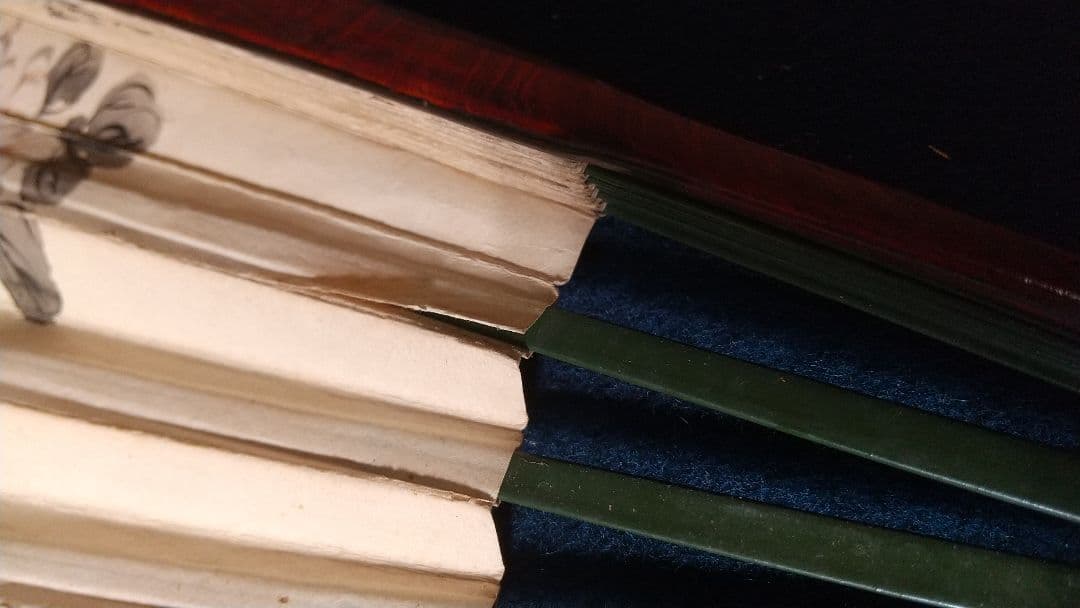 扇子中国 趙谷画 謝葛書 咸豊年間？ 清国？ - メルカリ