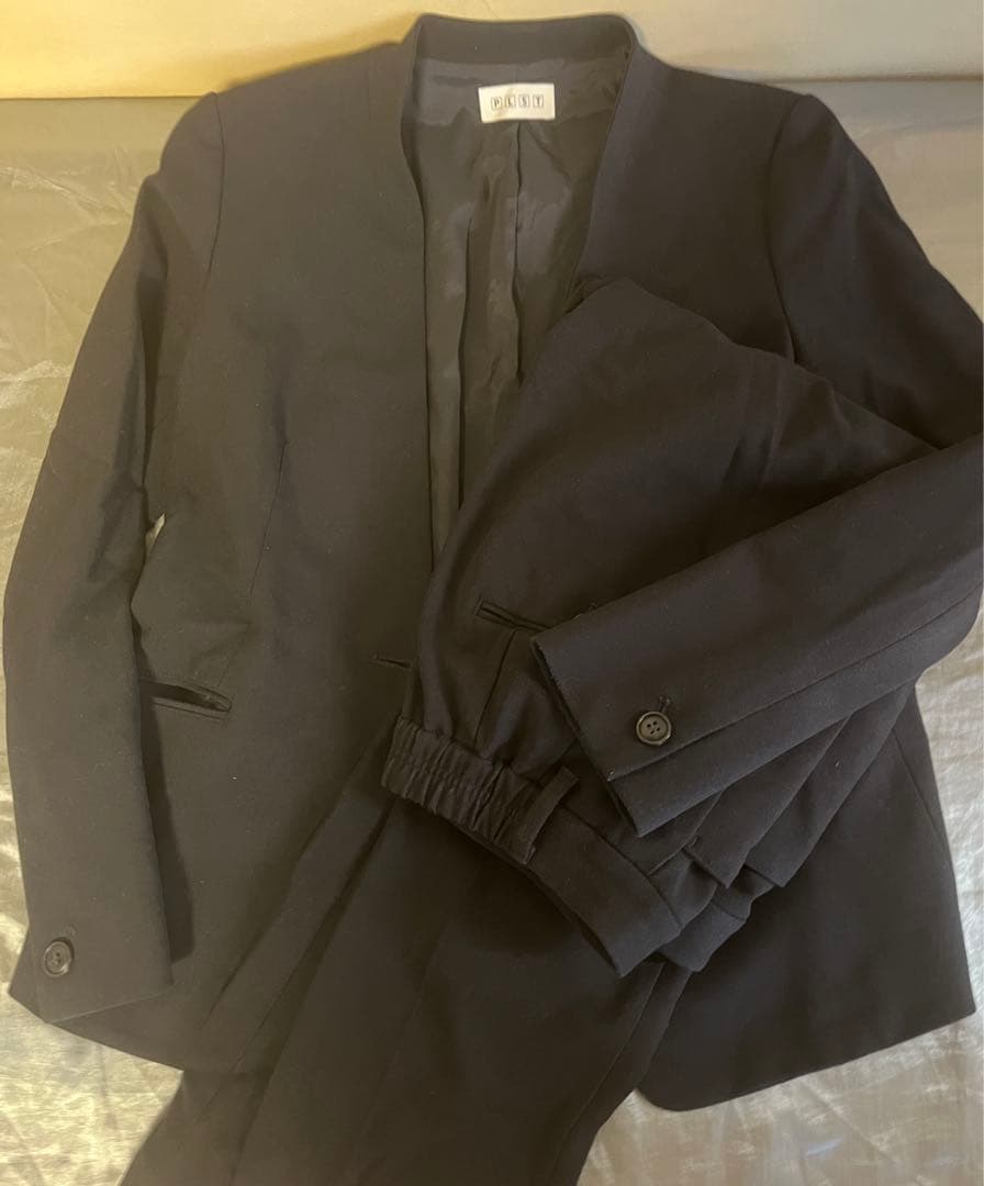 PLST カラーレス　ジャケット　パンツ　セットアップ　スーツ　ネイビー　M L PLST(プラステ)公式 | トリアセブレンドカラーレスジャケット