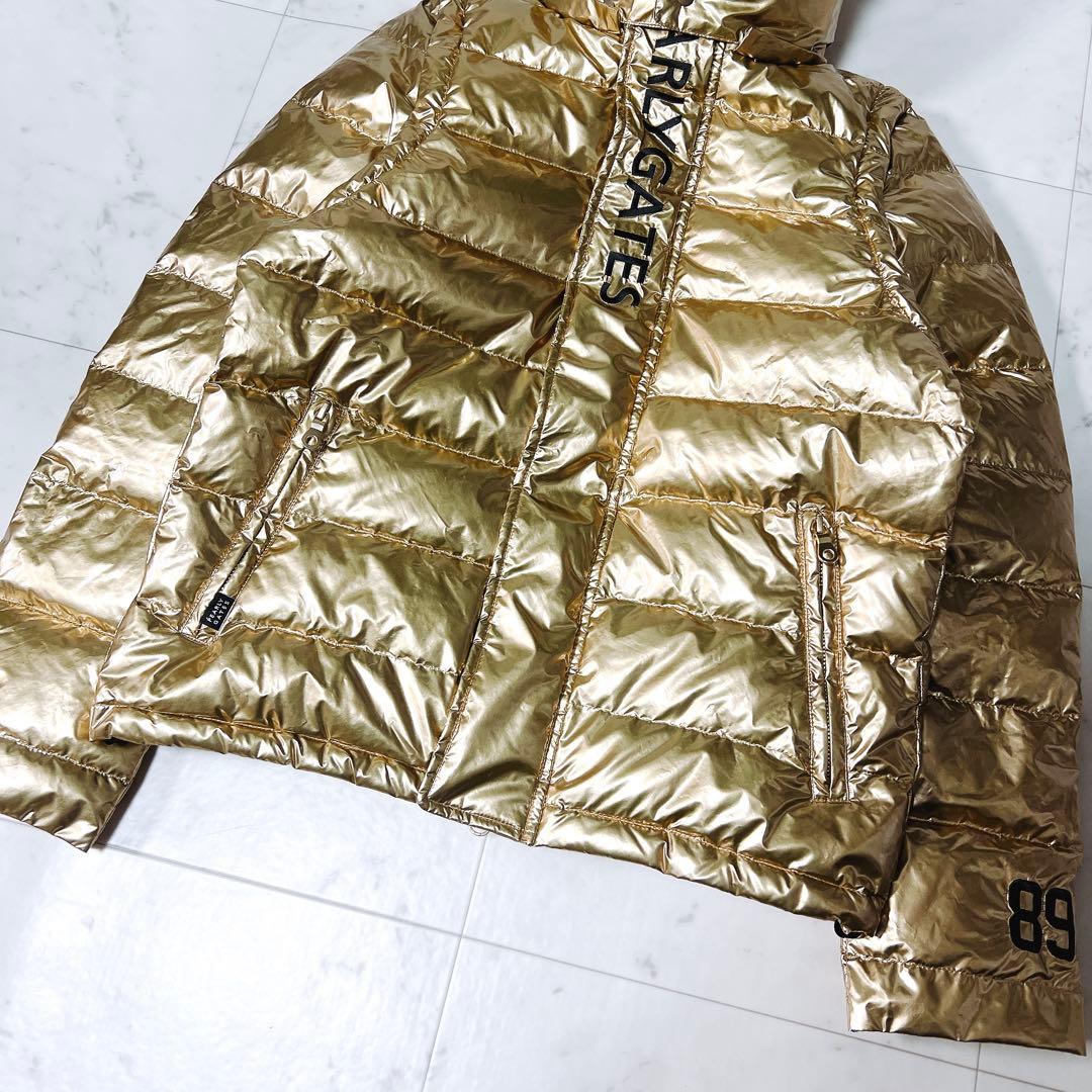 希少 ゴールド》パーリーゲイツ ダウンジャケット 3way ロゴ刺繍 3