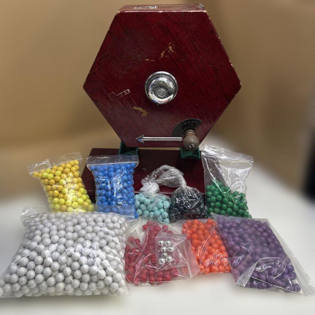 ESP6337②東京抽籤器研究所★新井式回転抽選器 ガラガラ 玉付き 昭和レトロ 東京抽選器研究所 新井式廻轉抽籤器 レトロ｜トレファクONLINE