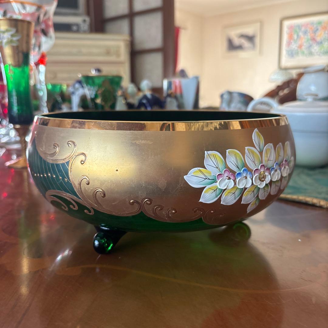 緑と金の花柄ガラス皿 楽天市場】「シノワズリ・レトロ」高評価&リピーター多数 フローラ