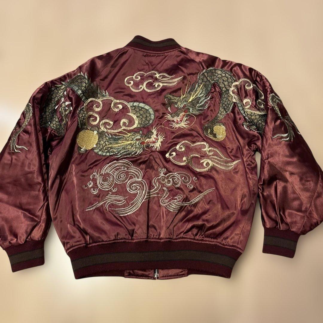 used☆星姫☆スカジャン☆エンジ色☆フリーサイズ☆日本製の通販はau